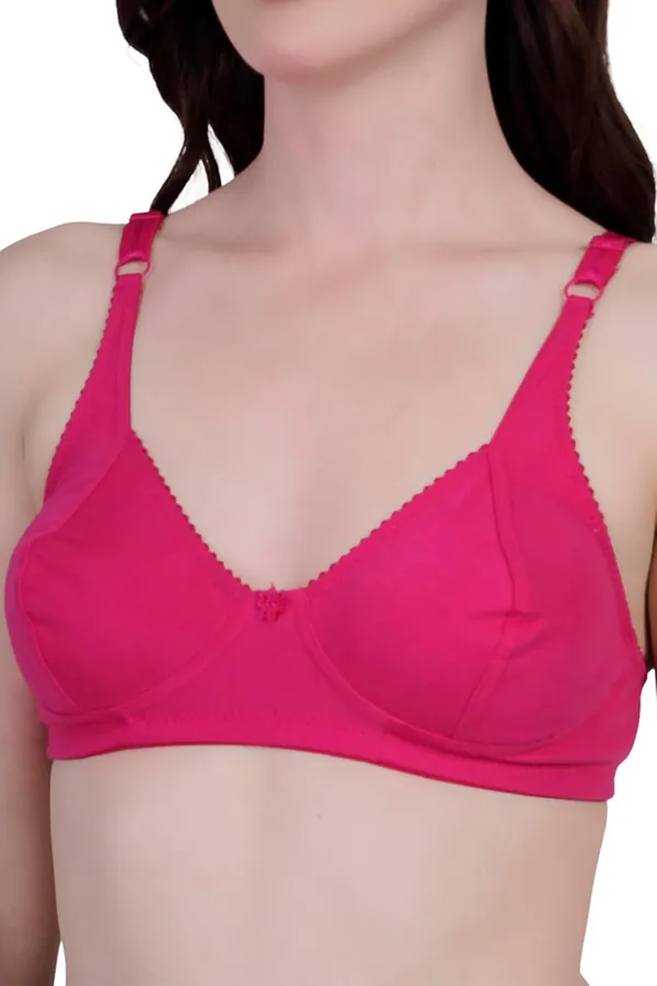 Pink_Cotton_Non_Padded_Wire_Free_Bra_For_Women