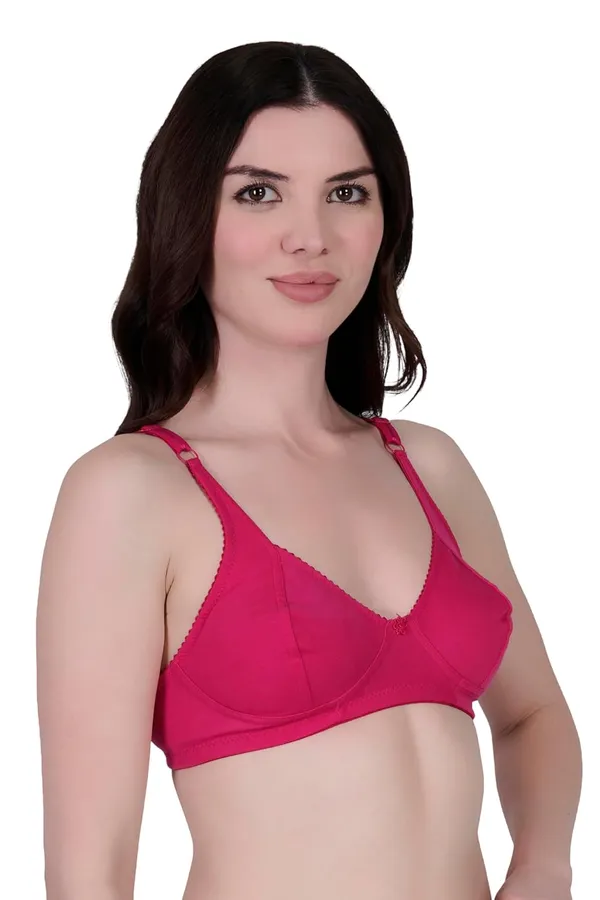 Pink_Cotton_Non_Padded_Wire_Free_Bra_For_Women