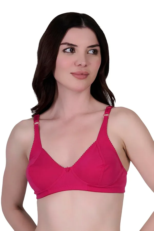 Pink_Cotton_Non_Padded_Wire_Free_Bra_For_Women