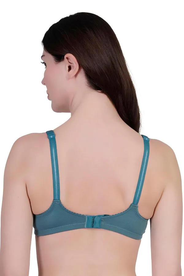 Peacock_Blue_Cotton_Non_Padded_Wire_Free_Bra_For_Women