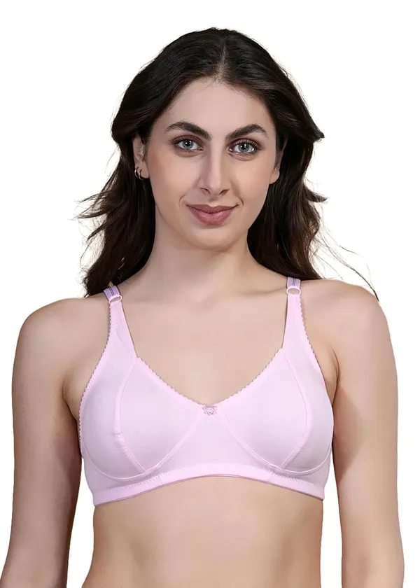 Pink_Cotton_Non_Padded_Wire_Free_Bra_For_Women