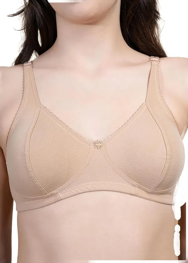 Blue_And_Beige_Cotton_Non_Padded_Wire_Free_Bra_Combo_Set_For_Women_Pack_Of_2