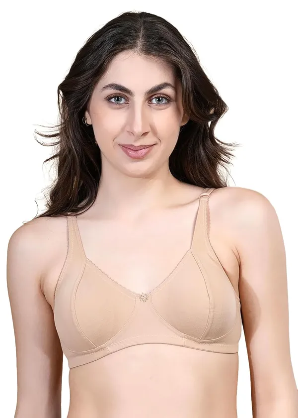 Blue_And_Beige_Cotton_Non_Padded_Wire_Free_Bra_Combo_Set_For_Women_Pack_Of_2