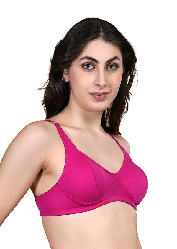 Pink_Cotton_Non_Padded_Wire_Free_Bra_For_Women