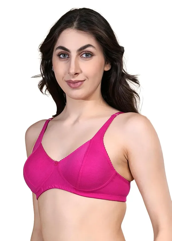 Pink_Cotton_Non_Padded_Wire_Free_Bra_For_Women