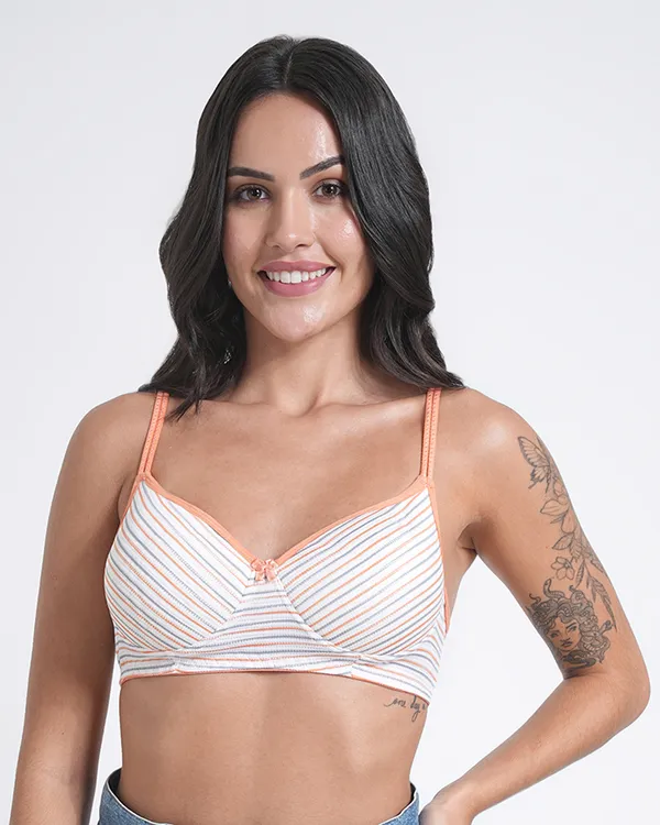 Women’s_Everyday_Lightly_Padded_Striped_Bra_–_Peach_Trim
