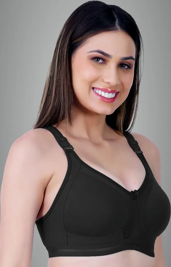 Black_Cotton_Non_Padded_Wire_Free_Full_Coverage_Bra_For_Women