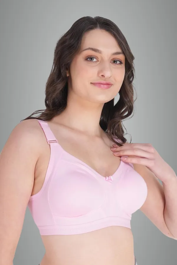 Pink_Cotton_Non_Padded_Wire_Free_Full_Coverage_Bra_For_Women