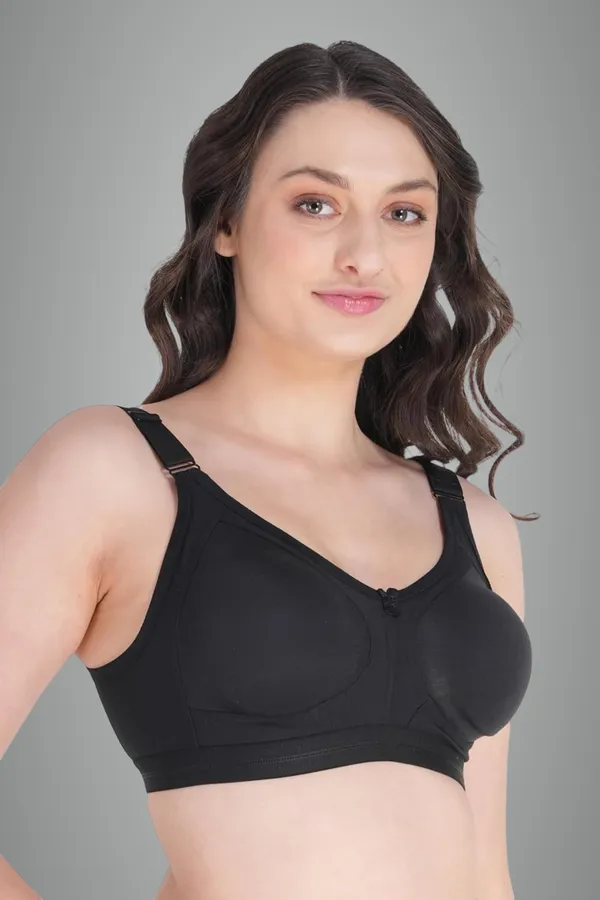 Black_Cotton_Non_Padded_Wire_Free_Full_Coverage_Bra_For_Women
