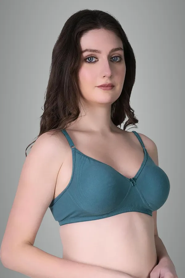 Peacock_Blue_Cotton_Non_Padded_Wire_Free_Bra_For_Women