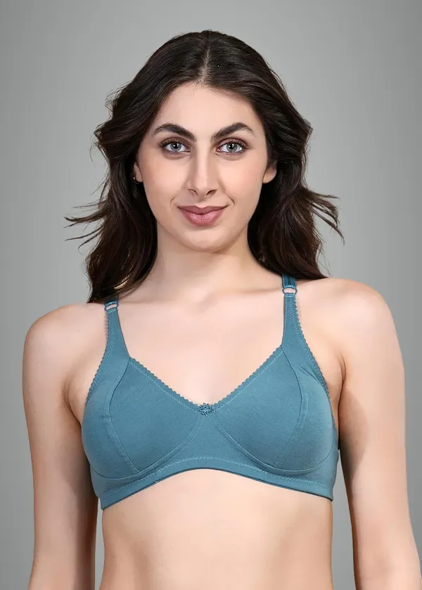 Blue_Cotton_Non_Padded_Wire_Bra_For_Women