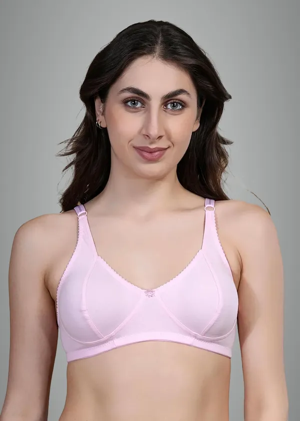 Pink_Cotton_Non_Padded_Wire_Free_Bra_For_Women