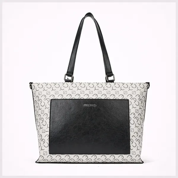 Grey_And_Black_Polyurethane_(Pu)_Premium_Handbag_For_Women_By_Mady_Fashion