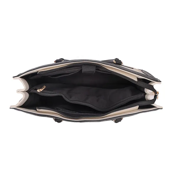Off_White_And_Black_Polyurethane_(Pu)_Premium_Handbag_For_Women_By_Mady_Fashion
