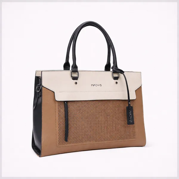 Tan_Polyurethane_(Pu)_Premium_Office_Bags_For_Women_By_Mady_Fashion