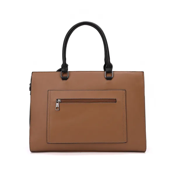 Tan_Polyurethane_(Pu)_Premium_Office_Bags_For_Women_By_Mady_Fashion