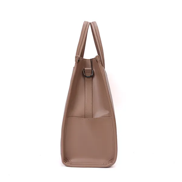 Khaki_Polyurethane_(Pu)_Premium_Top_Handle_Bags_For_Women_By_Mady_Fashion