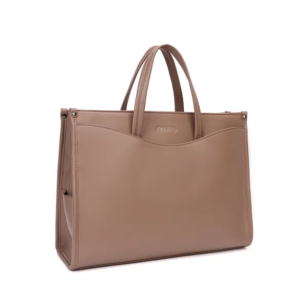 Khaki_Polyurethane_(Pu)_Premium_Top_Handle_Bags_For_Women_By_Mady_Fashion