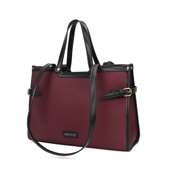Maroon_Polyurethane_(Pu)_Premium_Office_Bags_For_Women_By_Mady_Fashion