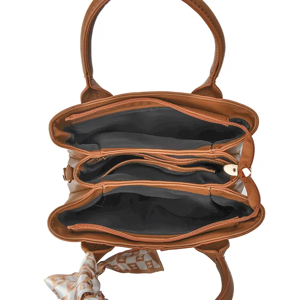Tan_Polyurethane_(Pu)_Premium_Top_Handle_Bags_For_Women_By_Mady_Fashion