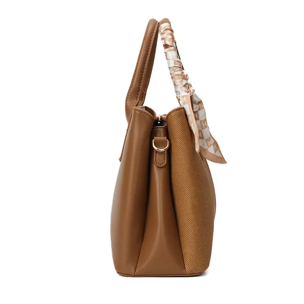 Tan_Polyurethane_(Pu)_Premium_Top_Handle_Bags_For_Women_By_Mady_Fashion