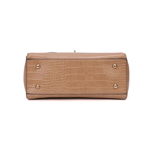Tan_Polyurethane_(Pu)_Premium_Top_Handle_Bags_For_Women_By_Mady_Fashion