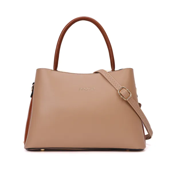 Tan_Polyurethane_(Pu)_Premium_Top_Handle_Bags_For_Women_By_Mady_Fashion