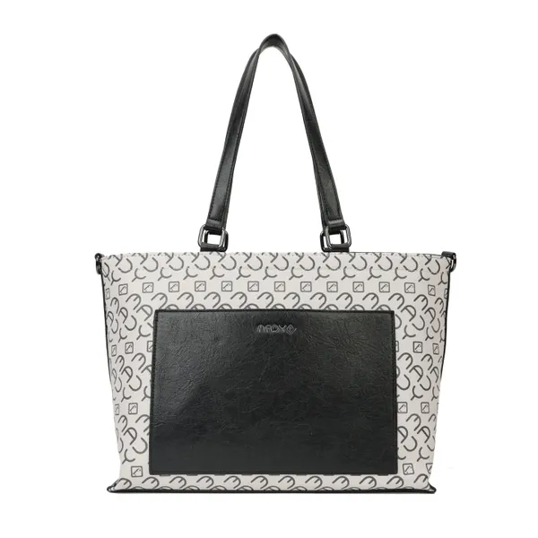 Grey_And_Black_Polyurethane_(Pu)_Premium_Handbag_For_Women_By_Mady_Fashion