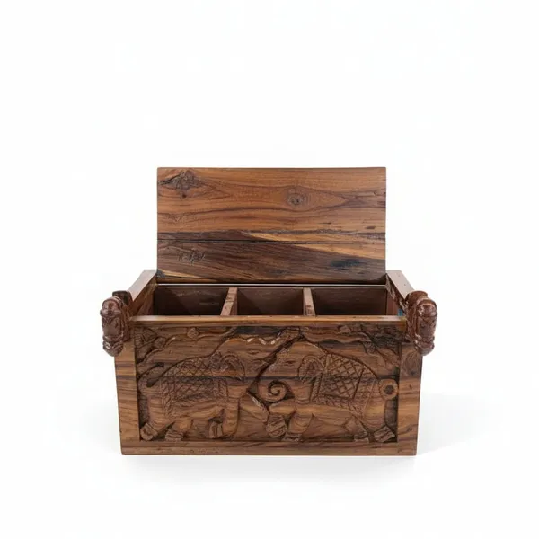 Brown_Teak_Wood_Panchtantra_Carved_Vanity_Box_For_Living_Room_Furniture