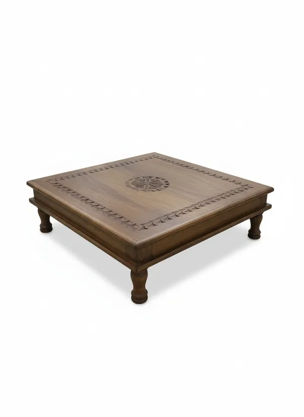 Brown_Mango_Wood_Bajot_Chowki_Floor_Pedestal_For_Home_Decor_&_Puja_Use