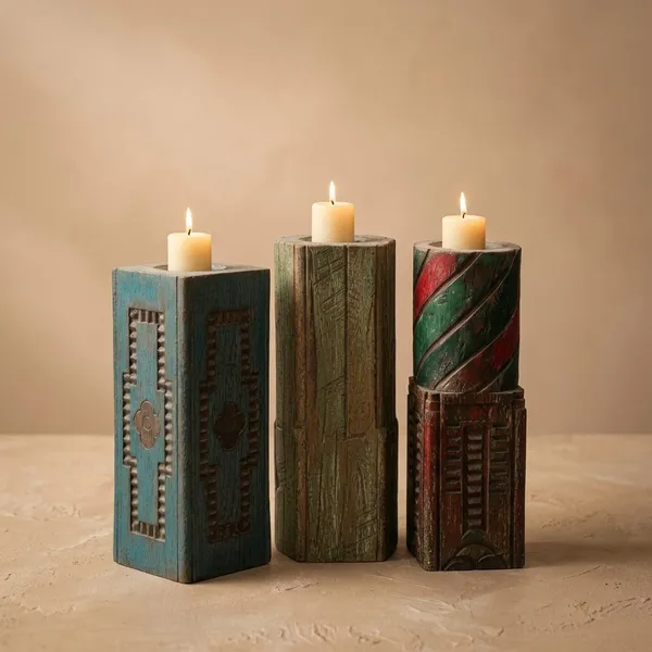 Set_of_1_Multicolor_Mango_Wood_Utsav_Carved_Candle_Stand_For_Home_Decor