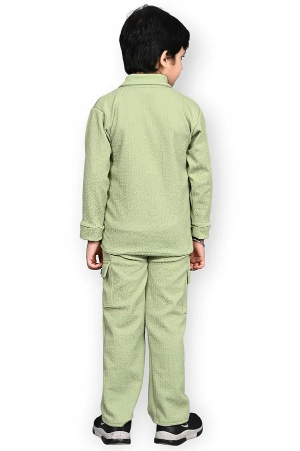 Green_Jacquard_Premium_Shirt_And_Trouser_Set_For_Kids_Boy