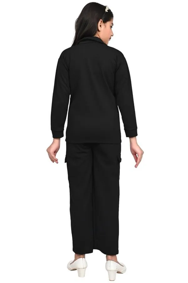 Black_Jacquard_Premium_Shirt_And_Trouser_Set_For_Girls_Kids