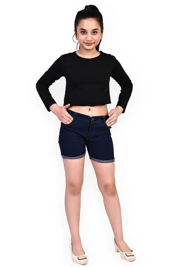 Navy_Blue_Denim_Premium_Shorts_For_Girls_Kids