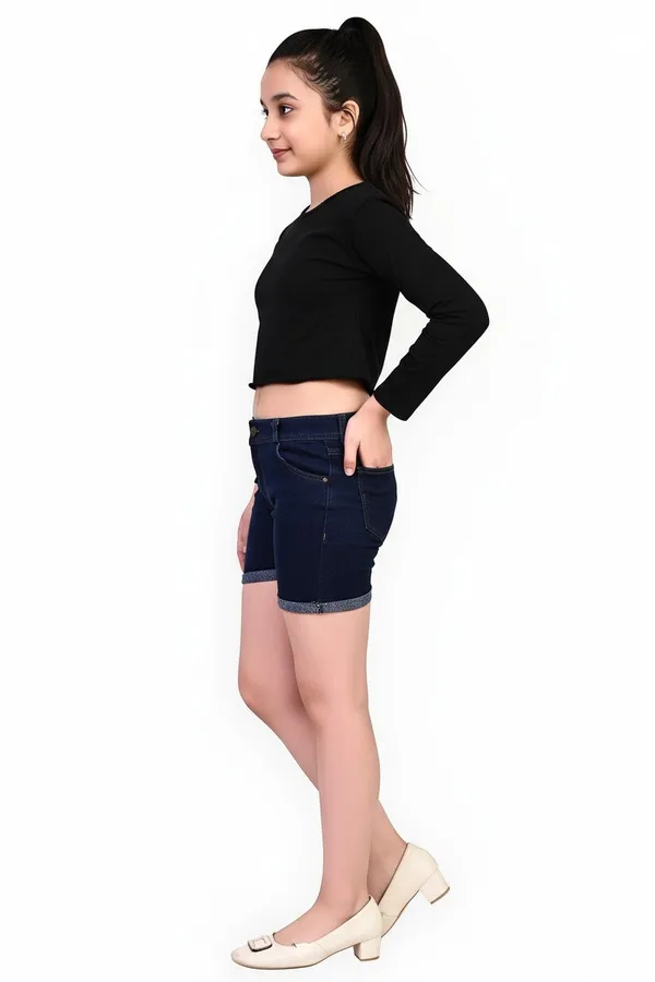 Navy_Blue_Denim_Premium_Shorts_For_Girls_Kids