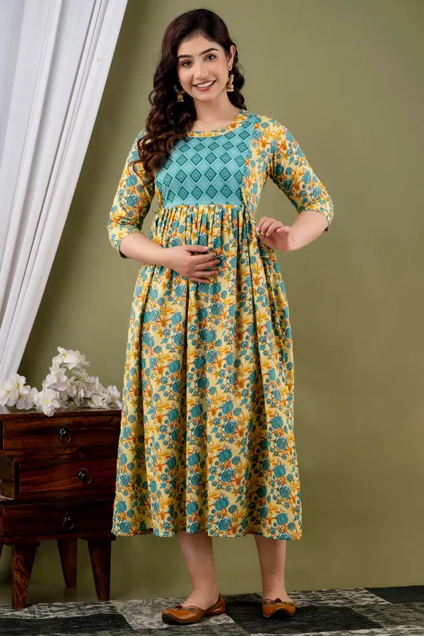 Women'S_Pure_Cotton_Printed_Maternity_Dress_Of_Multicolour_|_Comfortable_And_Elegant_Everyday_Wear