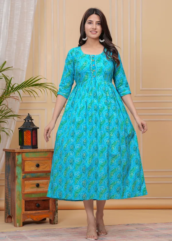 Women'S_Pure_Cotton_Printed_Maternity_Dress_Of_Sky_Blue_Color_|_Comfortable_And_Elegant_Everyday_Wear