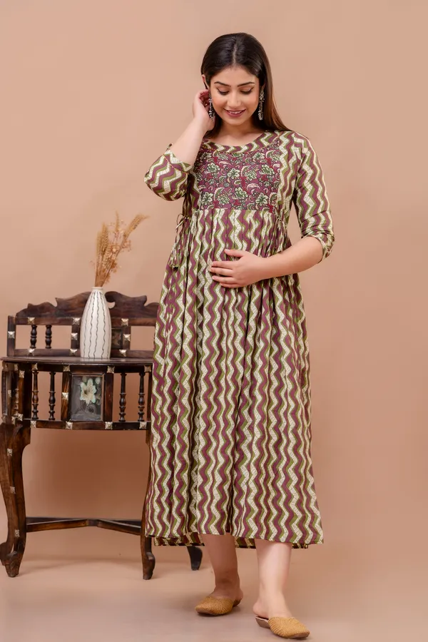 Women'S_Pure_Cotton_Printed_Maternity_Dress_Of_Multicolour_|_Comfortable_And_Elegant_Everyday_Wear