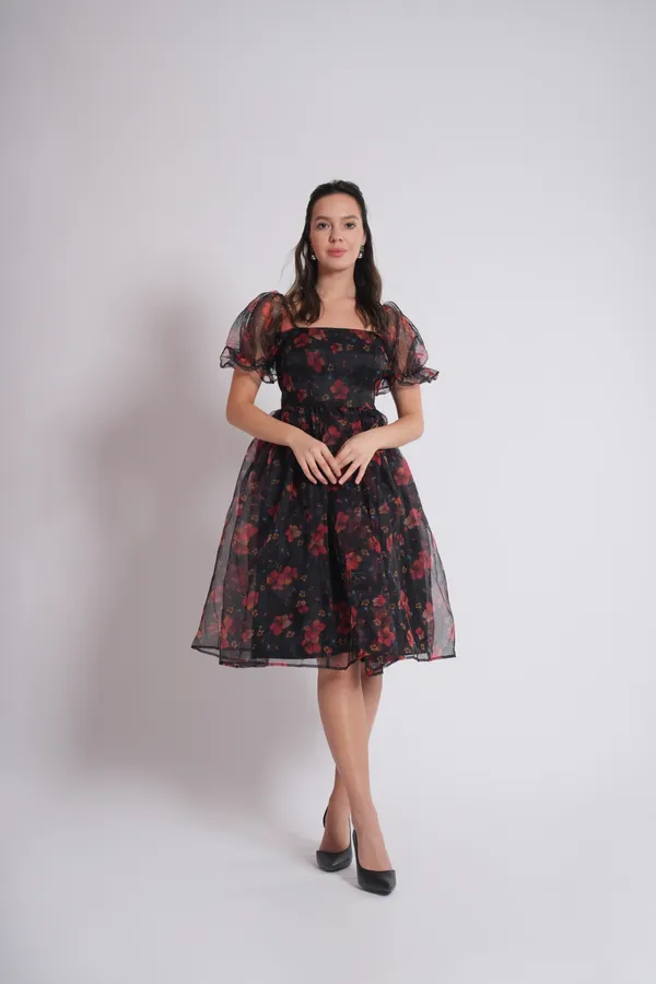 Women's_Pure_Cotton_Fall_Bloom_Dress_of_Black_Color_|_Comfortable_&_Elegant_Everyday_Wear
