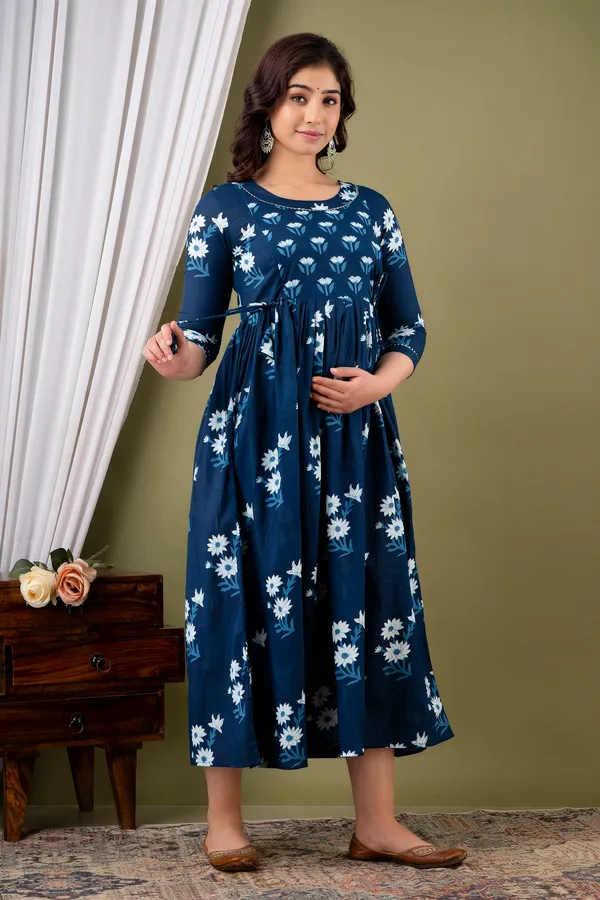 Blue_Daisy_Grace_Cotton_Maternity_and_Feeding_Kurti