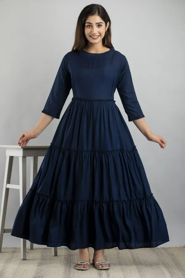 Women'S_Pure_Cotton_Printed_Maternity_Dress_Of_Blue_Color_|_Comfortable_And_Elegant_Everyday_Wear