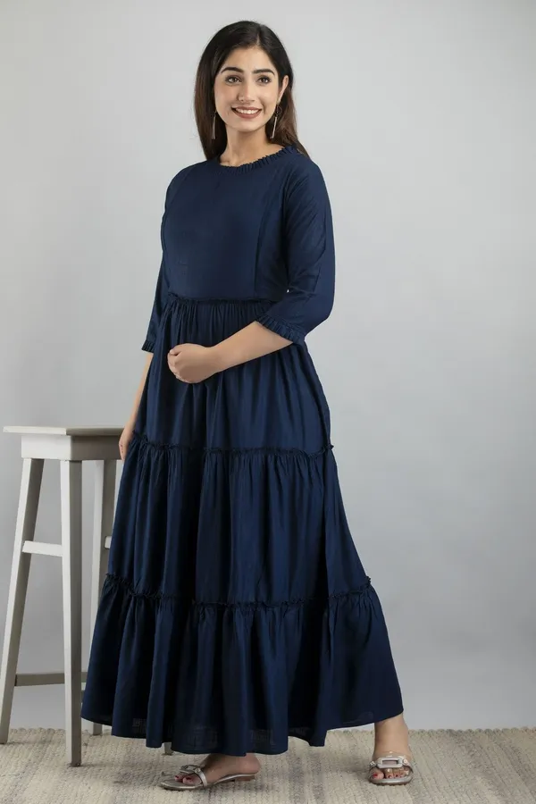 Women'S_Pure_Cotton_Printed_Maternity_Dress_Of_Blue_Color_|_Comfortable_And_Elegant_Everyday_Wear