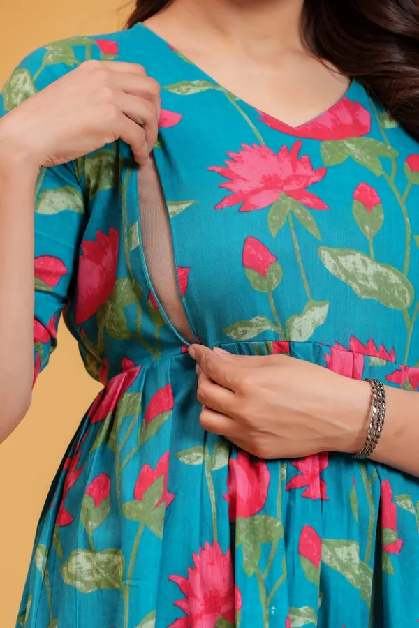 Women's_Pure_Cotton_Printed_Maternity_Kurti_of_Light_Blue_Color_|_Comfortable_&_Elegant_Everyday_Wear