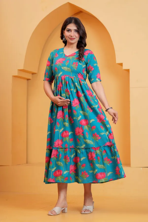Women's_Pure_Cotton_Printed_Maternity_Kurti_of_Light_Blue_Color_|_Comfortable_&_Elegant_Everyday_Wear
