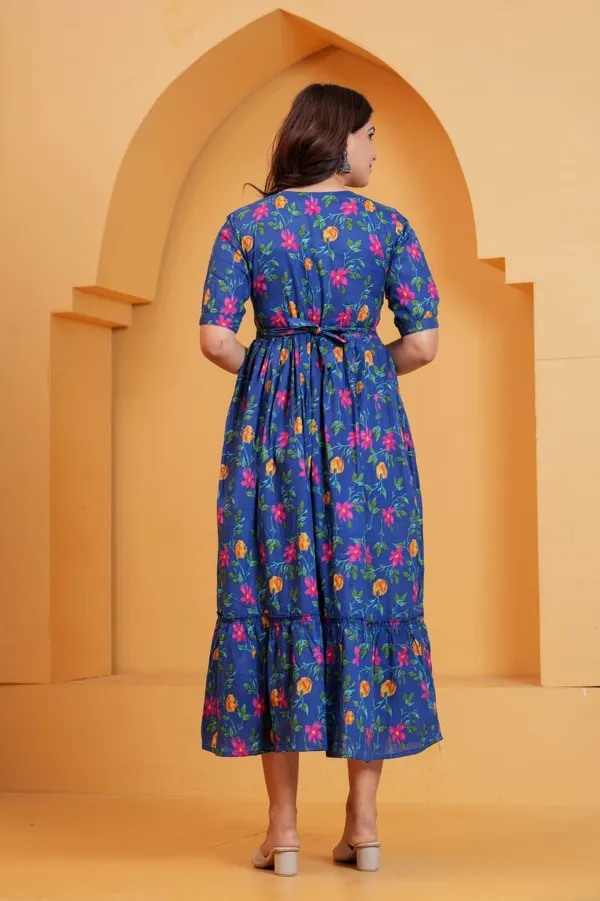 Women's_Pure_Cotton_Printed_Maternity_Kurti_of_Dark_Blue_Color_|_Comfortable_&_Elegant_Everyday_Wear