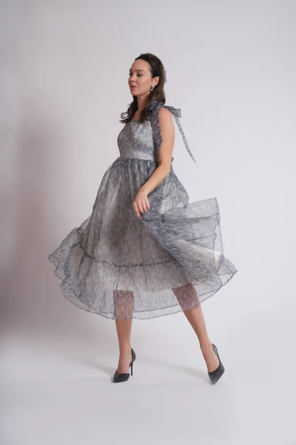 Women's_Pure_Cotton_Zebra_Dress_of_Light_Grey_Color_|_Comfortable_&_Elegant_Everyday_Wear