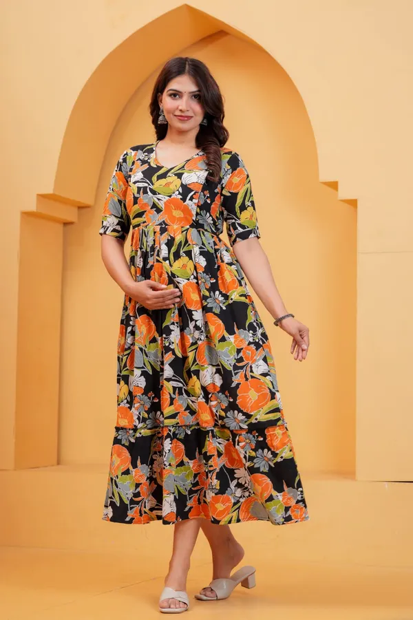 Women's_Pure_Cotton_Printed_Maternity_Kurti_of_Black_Color_|_Comfortable_&_Elegant_Everyday_Wear