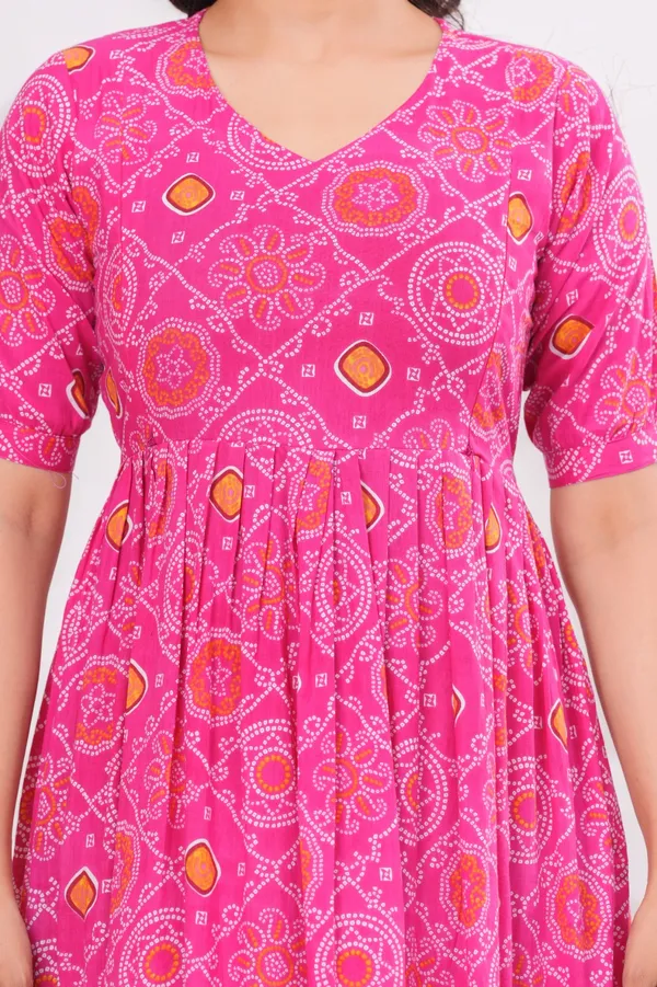Women's_Pure_Cotton_Printed_Maternity_Kurti_of_Dark_Pink_Color_|_Comfortable_&_Elegant_Everyday_Wear