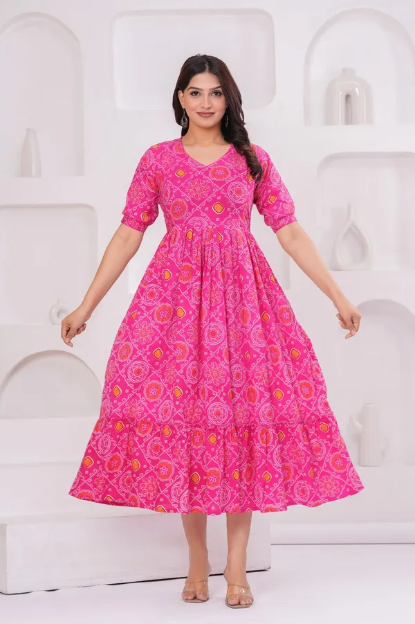 Women's_Pure_Cotton_Printed_Maternity_Kurti_of_Dark_Pink_Color_|_Comfortable_&_Elegant_Everyday_Wear