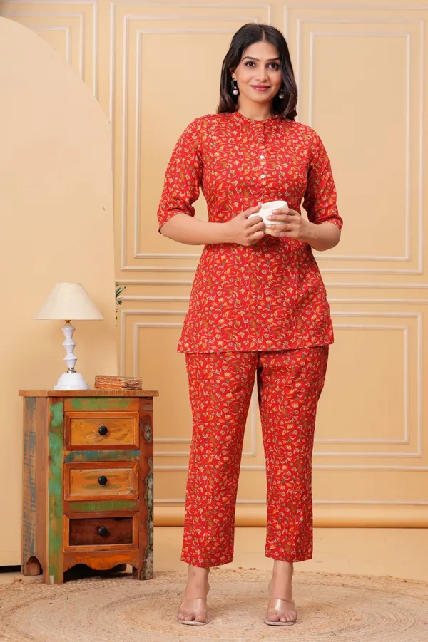 Women's_Pure_Cotton_Printed_Maternity_Co-ord_Set_of_Red_Color_|_Comfortable_&_Elegant_Everyday_Wear
